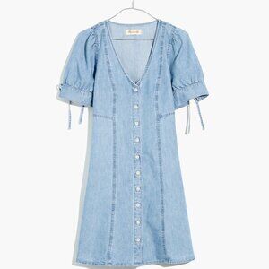 Madewell Button-Front Mini Dress: TENCEL Denim Edition, Size 12